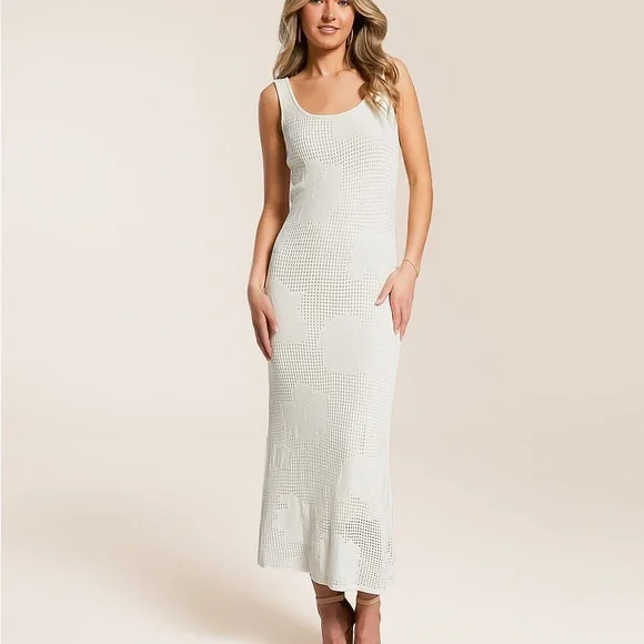 Z Supply White Crochet Tank Maxi Dress - Small - Picture 4 of 9